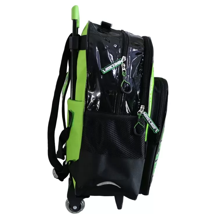 Mochila Escolar Cresko 2026 Minecraft 18" con Carro Art.MI221